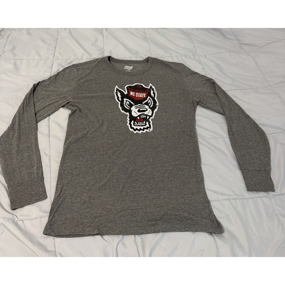 Blue 84 NC State Wolfpack Men's M Long Sleeve T-Shirt Gray Graphic Tee NCAA